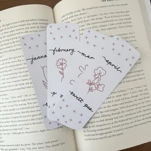Birth Month Flower Bookmarks | Botanical Personalized Bookmarks | Bookish Merch | Decorative Bookmark cardstock bookmark
