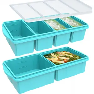 Silicone Freezer Tray With Lid-Soup Freezer Container molds-Large Ice Cube Tray Set Makes 1-Cup & 2-Cup portions cubes Perfect for preparing meals in different portion sizes Oven & Dishwasher -Safe: Home & Kitchen