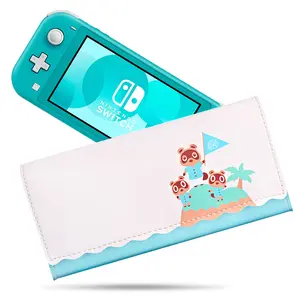 FUNLAB for Nintendo Switch Lite Portable Organizer Bag, PU shell wear-resistant and anti-scratch design, compatible with multi-accessory storage space, handheld Switch Lite organizer bag with game card and joystick accessories - White
