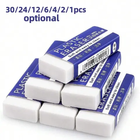 Multi-Pack Rectangular Erasers (30/24/12/6/4/2/1pcs), Clean Traceless Rubber Eraser, Ideal for Drawing, Sketching, Writing, School Supplies, Student Stationery