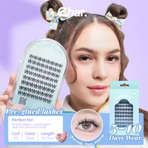 Fluffe Belle - Pre Glue 5 to 10 days wear,  Dramatic Faux Volume C Curl 11  Lightweight Sweatproof Waterproof