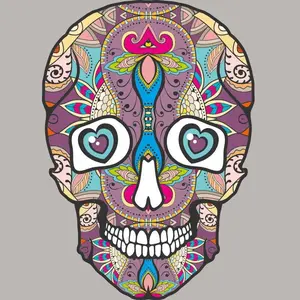 European and American Style Skull DTF Heat Transfer, Large Pattern Offset Iron-On Print