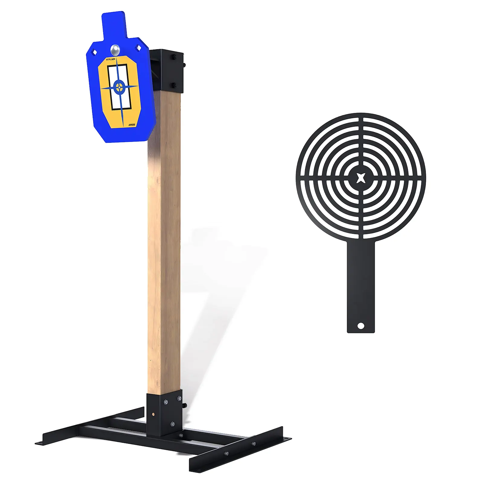 ATFLBOX 1/2 inch Thick AR500 Steel Target Stand System, 7" x 12" Torso Shooting Targets with 2x4 Targets Stand Kit and Target Painting Stencil