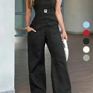 New Spring Autumn Women's Overalls, Vintage & Cool Style, Casual Fitted Pants, Plain Pattern, All Seasons Wear