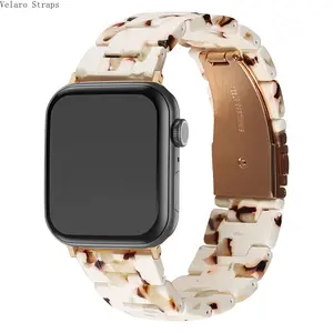 Ceramic Resin Transparent Smartwatch Strap - Glossy Link Band, Smartwatch Compatible Bands, Wearable Accessory for 38/40/41/42/44/45/49mm Smart Watches (Bag Accessory)