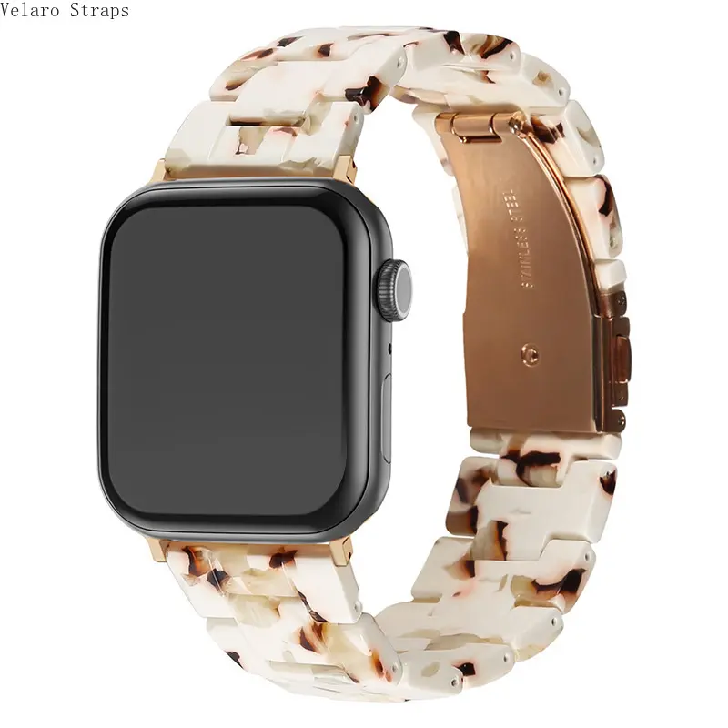 Transparent Ceramic Resin Watch Band, Glossy Minimalist Link Strap - Lightweight Replacement Accessory for 38/40/41/42/44/45/49mm Smartwatches, Smart Watch Accessories, Wearable Tech Accessories