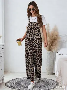 Women's Casual Loose Fit Romper, Workwear Style Print Romper, Comfortable and Stylish One-Piece for Daily Wear