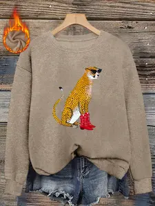 Women's Fall Winter Graphic Sweater, Fitted Casual Round Neck Pullover, Warm Knitwear for Daily Wear & Cozy
