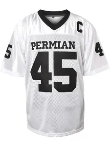 Men's Letter & Number Embroidery V Neck American Football Jersey, Jersey Shirt, Loose Casual Breathable Football Top for Outdoor Training, Men's Sportswear for All Seasons, Sports Clothing