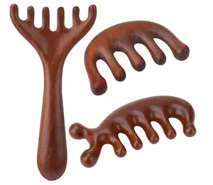 3 Pcs Wooden Head Scalp Massager Comb, Head Massage Tool for Relaxation Hair Gua Sha Comb for Mother,Gaughter,Wife