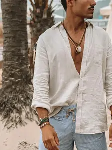 Men's Plus Size Button Up Long Sleeve Shirt