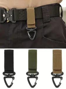 Outdoor Camping Hiking Tactical Equipment Nylon Belt Backpack Keychain Triangle Waist Bag Buckle Hook, Durable & Versatile Accessory