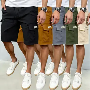 Mens Casual Shorts 5-Pack Drawstring Multi-Pocket Durable Polyester Everyday Summer