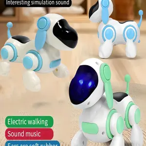 Electric Walking Robot Toy Dog, Simulates Forward Movement, Lights Up, Sound Effects, Music, Early Education, Parent-Child Interaction Gift