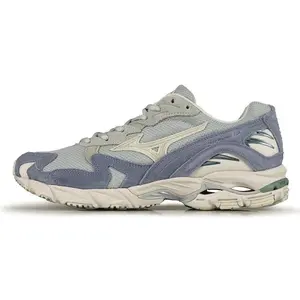 Mizuno Wave Rider 10 Retro Low-Top Running Shoes for Men and Women in Gray-Blue