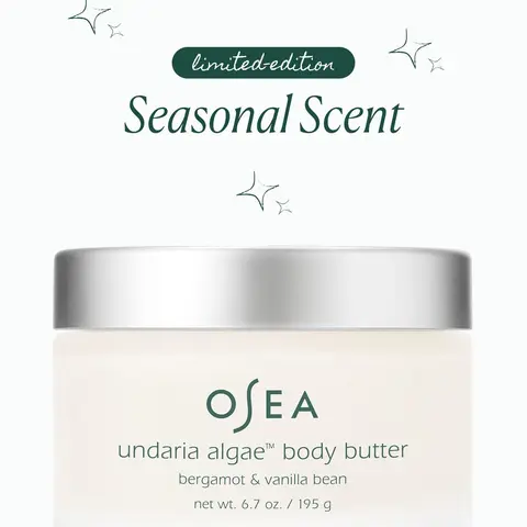 OSEA Undaria Algae Body Butter Bergamot & Vanilla Bean | Limited-Edition Vanilla Scented Body Moisturizer with Shea Butter + Ceramides, 72-Hour Hydration, 6.7 oz