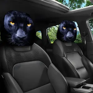 2pcs 11x10.2 inch Black Panther Eyes Pattern Car headrest covers,Universal,easy to install,and durable car interior seat accessories,Car seat decorative,Suitable for daily commutes and travel,these are ideal gifts for car enthusiasts,0109LYY