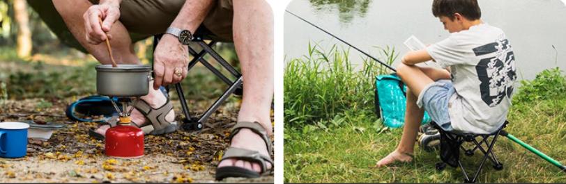 KingCamp Camping Stool – Small Portable Folding Stool, Mini Lightweight Backpacking Lounging Chair for Outdoor Camping, Hiking, Fishing, Travel, and Picnics