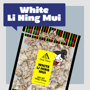 Asia Trans Seeded White Li Hing Mui Crack Seed Plums | Hawaiian Favorite | Salty, Sour, & Bitter Dried Asian Plum Candy