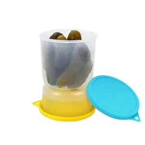 Sophico Pickle and Olives Jar Container with Strainer, Leak-proof Juice Separator Sieve Food Saver Storage Container Kitchen
