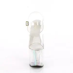 8 Inch Heel ENCHANT-708HT Clear Holo Platform Sandal