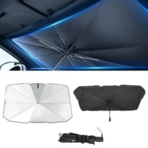 Summer Universal Car Sunshade Umbrella, Foldable Portable Windshield Sun Visor, Heat Insulation & UV Protection, Auto Interior Accessories, UV Protective Sunshade, Foldable Sunshade Cover
