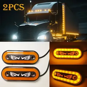 Dynamic Demon Eyes 2Pack LED Light Bars 12V24V Car Truck Underglow MultiColor Accent Lighting Wide Angle Beams NonRechargeable