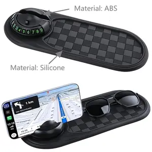 2026 new multi-functional car anti-slip mat, with temporary parking number, universal rotatable car anti-slip mat phone holder