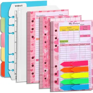 7 Pack A6 Planner Inserts Monthly Weekly Planner Refills Expense Budget Sheets with   Envelopes Divider Today Ruler Stickers for A6 Binder Cover Organizer,