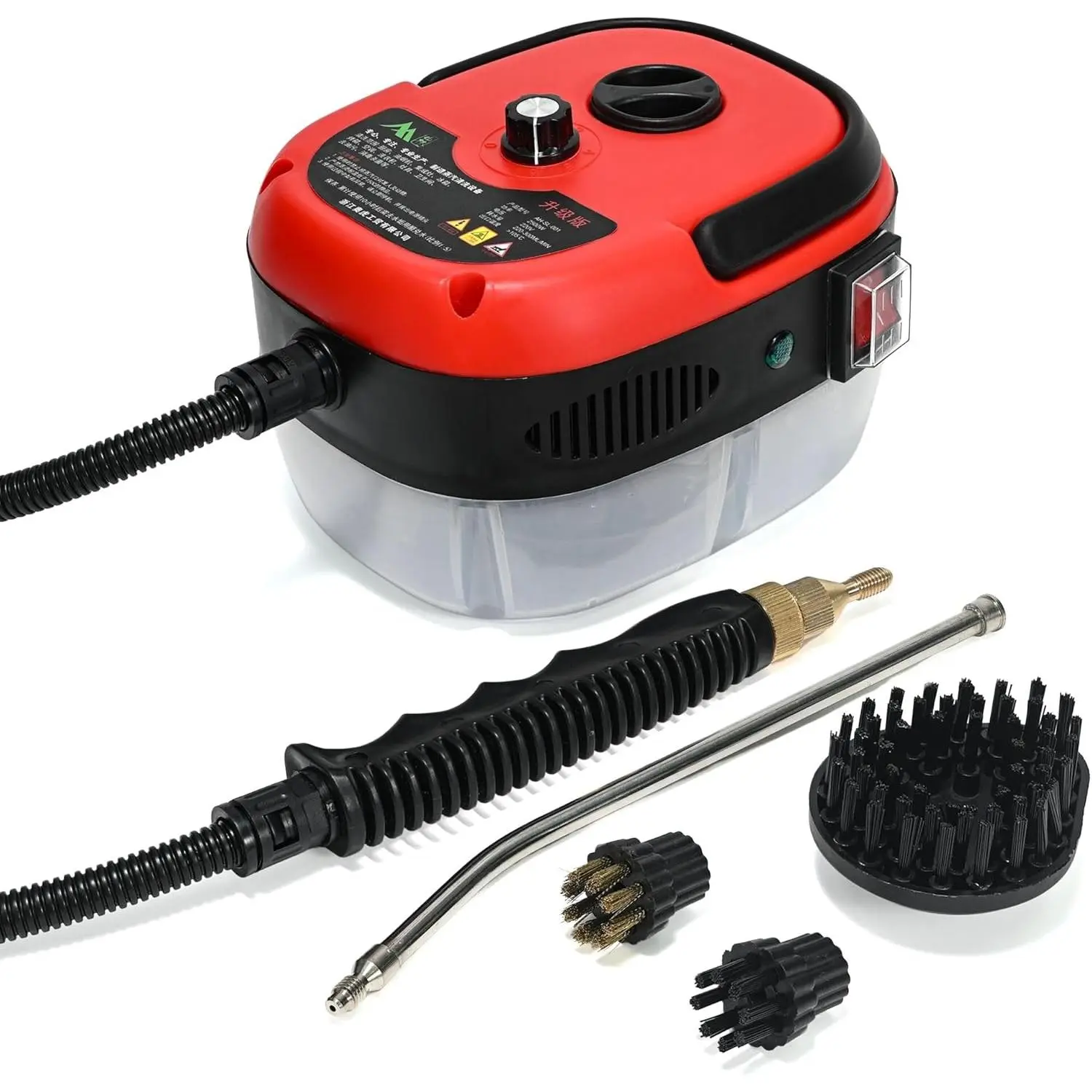 High Temperature Pressurized Steam Cleaner 2500W Handheld High Pressure Steam Cleaning Machine Portable 110V 1000ml Tank for Kitchen Toilet Car (red)