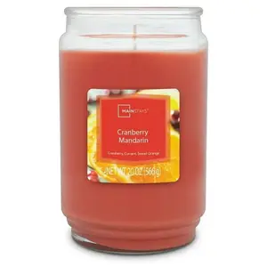 Cranberry Scented Mandarin Single-Wick Large Glass Jar Candle, 20 oz