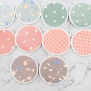 10PCS Natural Cotton/Bamboo Makeup Remover Pads,Facial Cleansing Round Pad,Soft Pads&Storage Bag,Reusable Washable Organic|Zero Waste