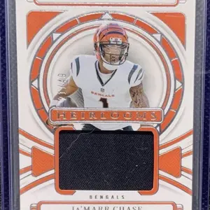 Panini 2024 National Treasure Patch Jamar Chase No H-Joe /49 Heirlooms Bengals Jersey Card