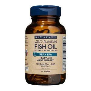 Wiley's Finest Wild Alaskan Fish Oil Peak EPA - Triple Strength Peak EPA & DHA Supplement - 1000mg Fish Oil - Omega-3s for Joint Health Support