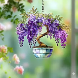 Wisteria tree acrylic suncatcher