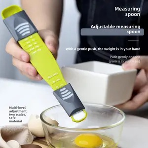 Kitchen home adjustable measuring spoon with scale gram CNC salt milk powder spoon metering scale spoon