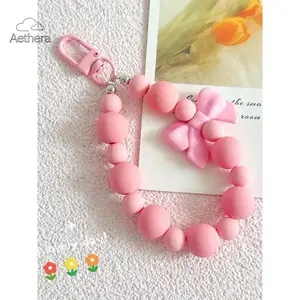 Cute Bowknot Decor Beaded Keychain, Fashionable Cute Charms Keychain for Women & Girls, Trendy All-match & Exquisite Keychain for Birthday Gift