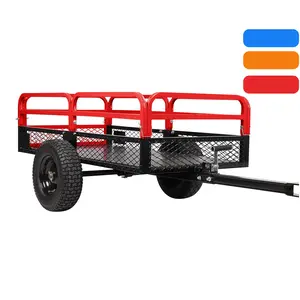 1500 Lbs Heavy Duty Steel Multi-Purpose Dump Cart, 15 Cubic Feet Pull Behind, Removable Sides, Hand Pull or Foot Pedal Dump Cart for Tractors, Lawn Mowers, Firewood, Garden & Farm Waste Hauling