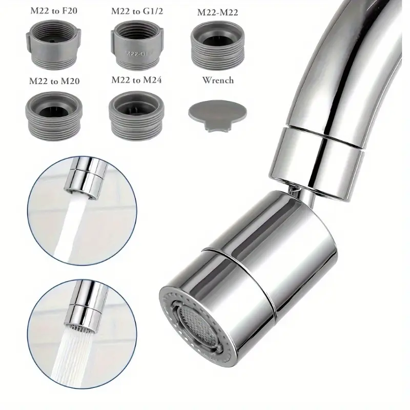 1pc Faucet Anti-cheap Water Artifact, 360 Degree Swivel Kitchen Sink Faucet Aerator, Faucet Aerator Dual-function Sprayer, Kitchen Faucet Attachment