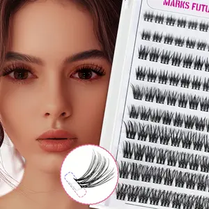 Self-Adhesive False Eyelashes, Fluffy Dense Curled D Curl, 8-16mm, 120 Pieces, Easy to Apply, Perfect for Valentine's Day & Christmas Gifts