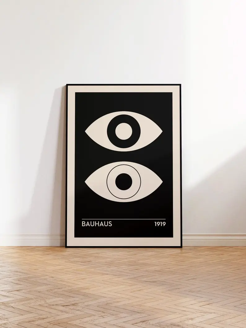 Bauhaus Poster - Abstract Bauhaus Print, Bauhaus Wall Art, Exhibition Poster, Cool Poster Bauhaus Style, Geometric Wall Art