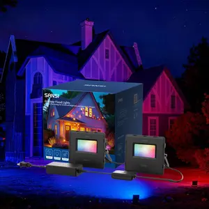 SANSI 72W Backyard BeatSync Cascade Floodlight,RGBIC Warm Cold White LED Lights for Outdoor Decorations, 100 Scene Modes, Landscape Lighting, Upgraded IP66 with App Control