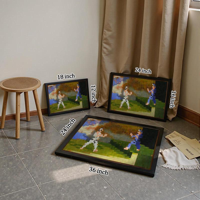 Minecraft Posters Burning Artistic High-Quality Print,Game posters,Anime posters,Vibrant Colors Rustic Charm Stunning Visuals Trendy Funny Wall Art Dorm Room Decor Pixel Art for MC Fans - Decoration Items