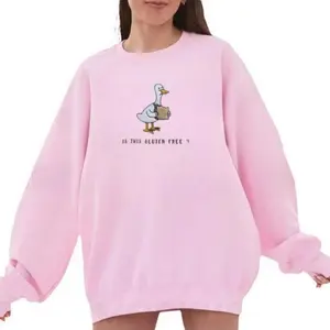 Embroidered Is This Gluten Free? Embroidered Sweatshirt, Duck Sweatshirt, Embroidered Duck Crewneck, Silly Goose Hoodie