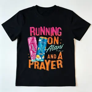 Running On Alani And A Prayer Casual Printed Women's Crew Neck T-Shirt Unisex Y2K White Pony clothing merch tankini