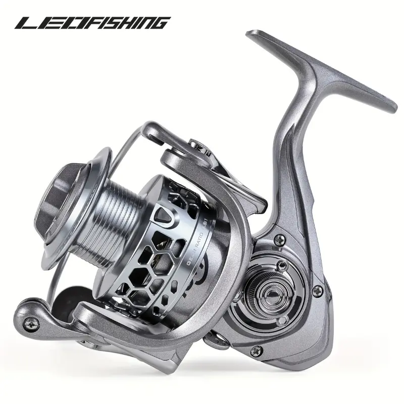 LEOFISHING Smooth Spinning Fishing Reel - CNC Aluminum Spool, EVA Grip, 5.5:1 Gear Ratio, 10+1BB for Freshwater & Saltwater Surf Fishing, Saltwater Reel | Sleek Aluminum Reel | Durable Fishing Reel, Saltwater Fishing Reel