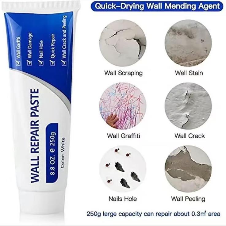 【Father's Day Gift】Drywall Patch Repair Kit with 250g Quick-Drying Wall Mending Agent, Multi-Functional Heavy-Duty Concrete Sealant, Waterproofing Adhesive Caulk, Self-Adhesive Paste 【Father's Day Gift】Drywall Patch Repair Kit with 250g Quick-Drying Wall Mending Agent, Multi-Functional Heavy-Duty Concrete Sealant, Waterproofing Adhesive Caulk, Self-Adhesive Paste