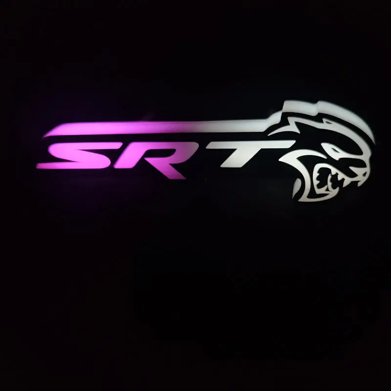 Habibis Carbon Flow Series RGB LED Grill Badge Vinyl Sticker for SRT Hellcat - OEM Fit, Plug-In, App-Controlled Dynamic Luminous RGB Lighting Car Exterior Emblem Automotive Accessory