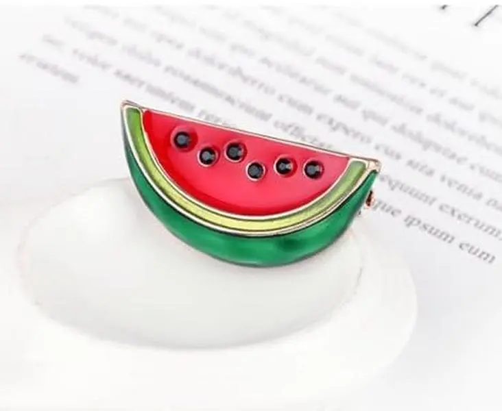 2x Palestinian Watermelon Fruit Badge Pin 1.38in x .71in