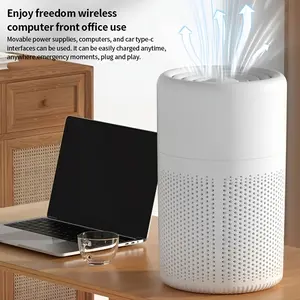 Portable Desk Air Purifier, Indoor Deodorant Air Purifier for A 350-to 500-square-foot Home Office Living Room, Removes Smoke/ Dust